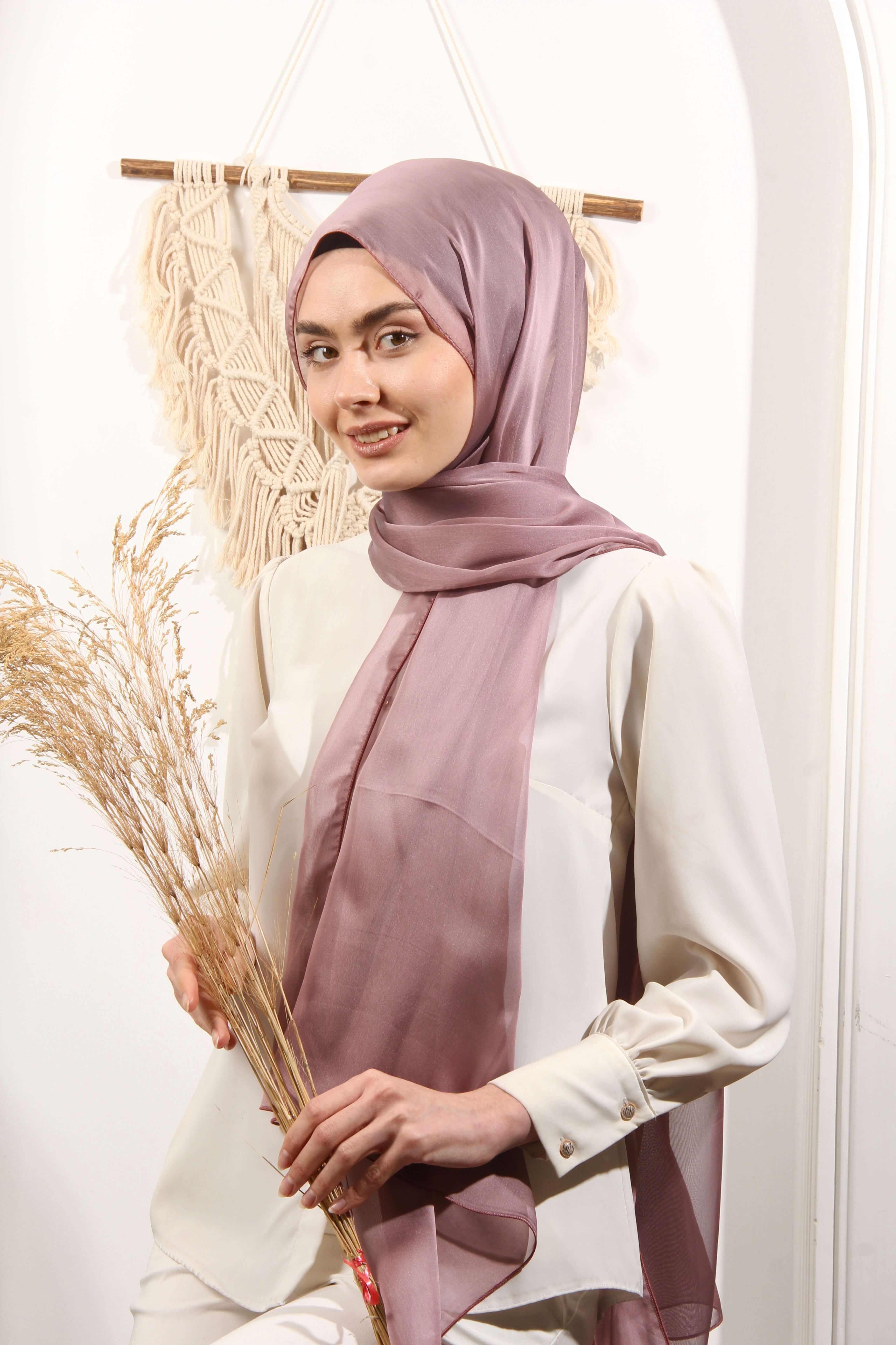 Ay Mina by Dilek Akhisarlı 7586-06  JanJan Şifon Gülkurusu  Şal