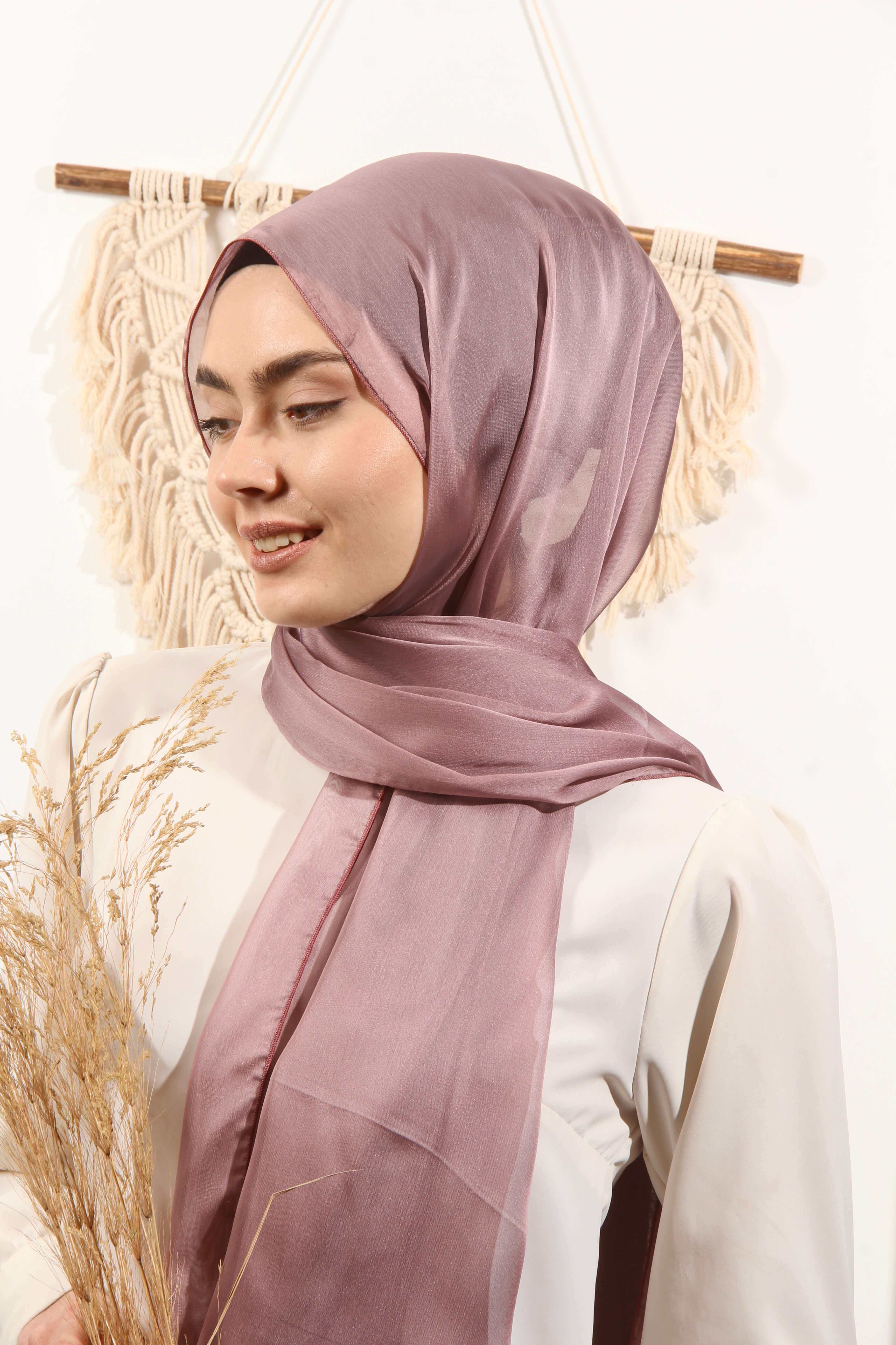 Ay Mina by Dilek Akhisarlı 7586-06  JanJan Şifon Gülkurusu  Şal