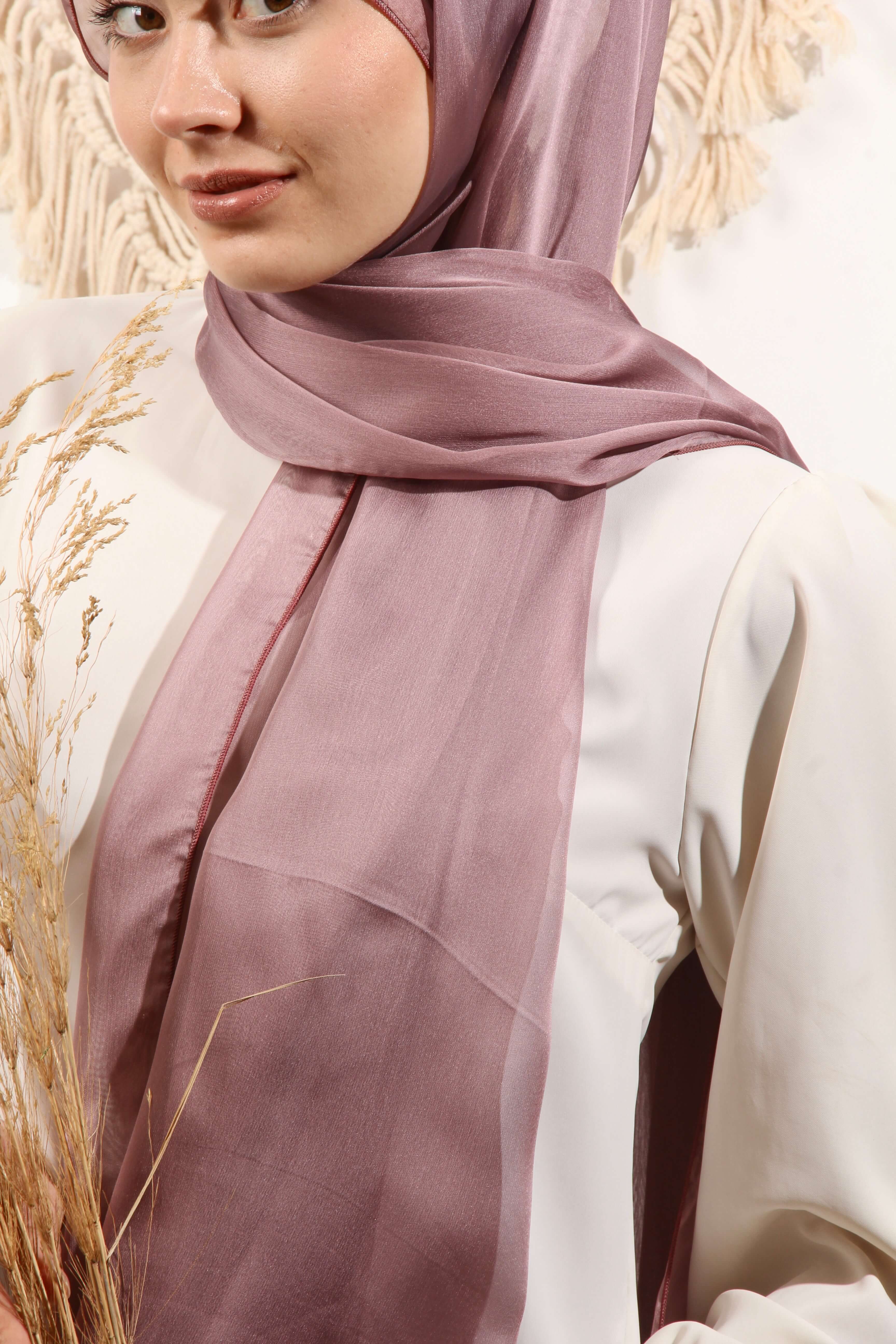 Ay Mina by Dilek Akhisarlı 7586-06  JanJan Şifon Gülkurusu  Şal